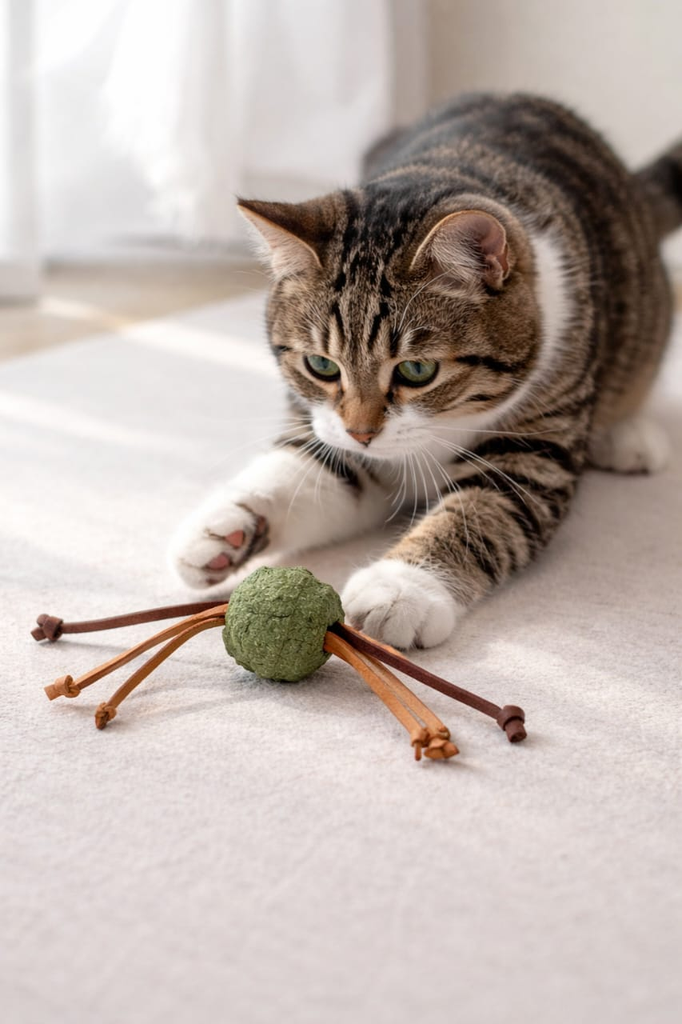 [JG-037] JUGUETE GATO PELOTA EN CATNIP