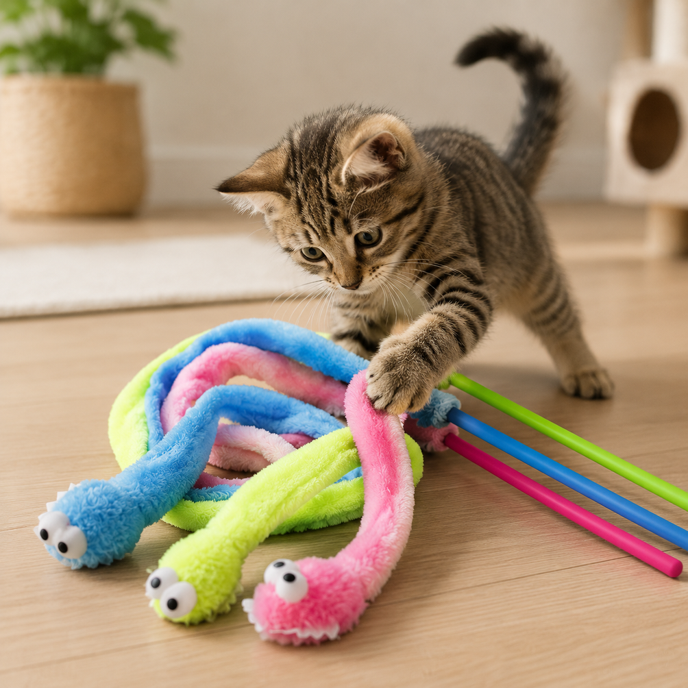[JG-023] JUGUETE GATO PLUMA SNAKE