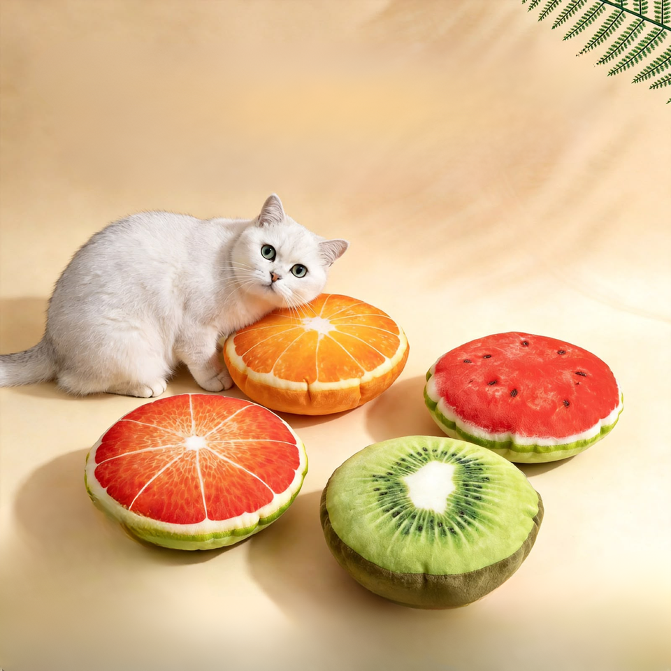 [JG-106] JUGUETE GATO DISCO FRUTAS CHILLON
